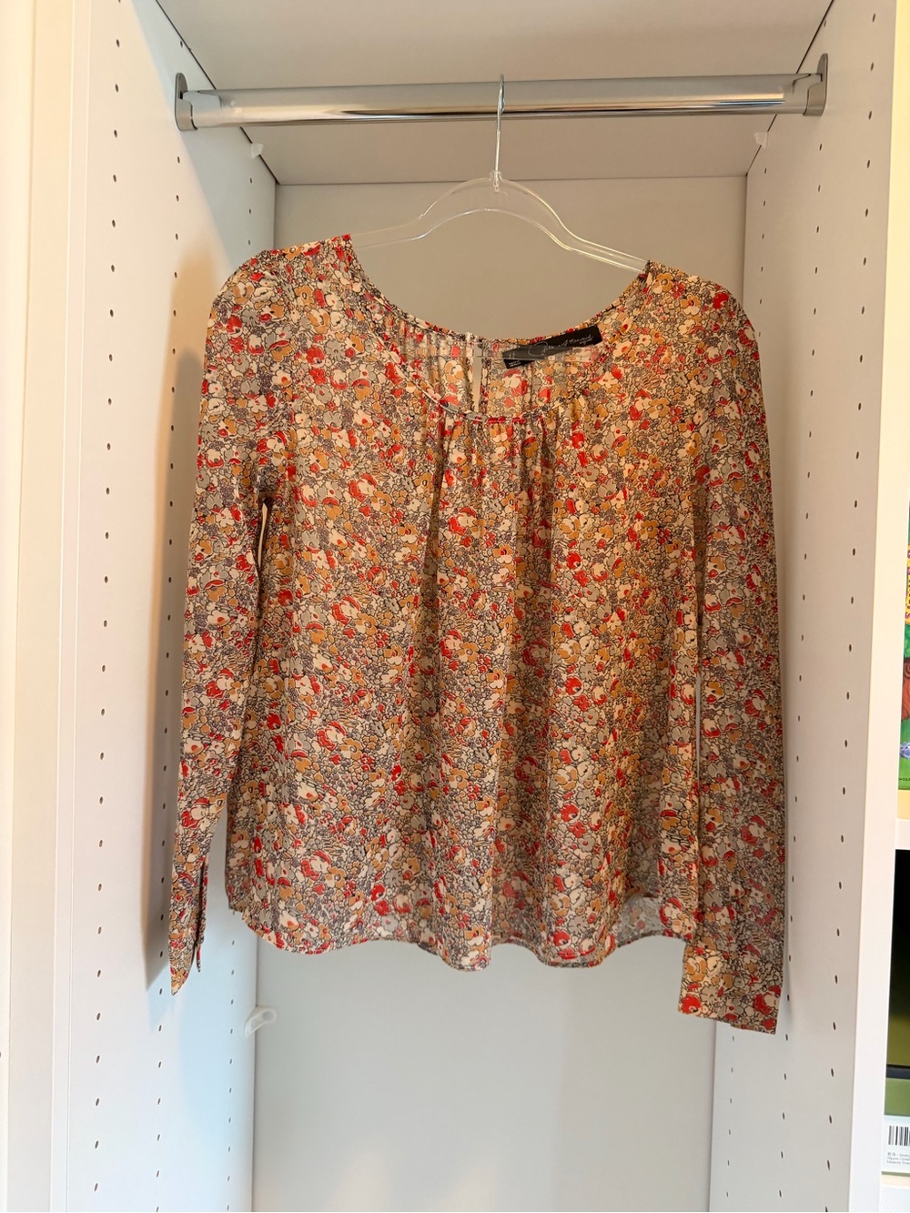 Patterson J. Kincaid Red Multi Floral Long-Sleeve Blouse